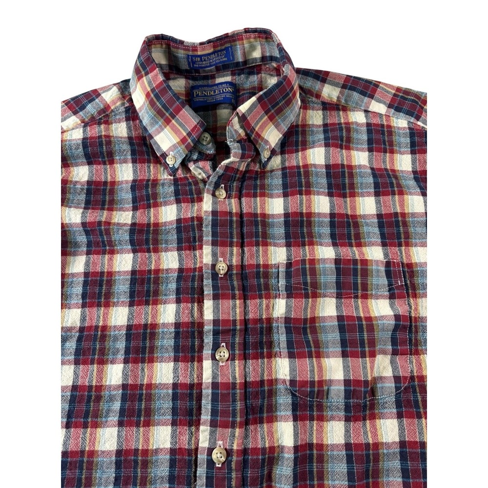 Pendleton Shirt Mens XL Multicolor Plaid Long Sleeve Wool Button-Up Twill